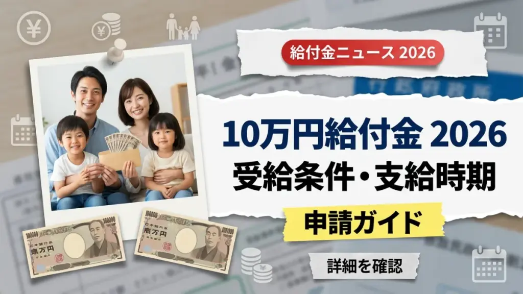 10万円非課税世帯給付金2026｜受給条件・支給時期・申請ガイド