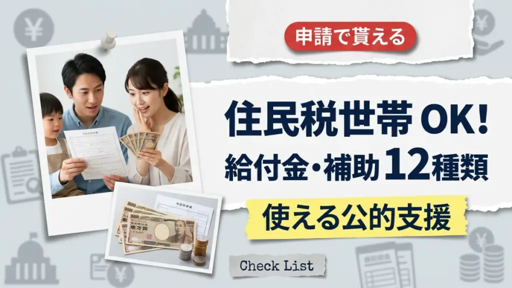 【住民税払ってる世帯もOK】申請で貰える給付金・補助・手当12種！使える公的支援を総まとめ