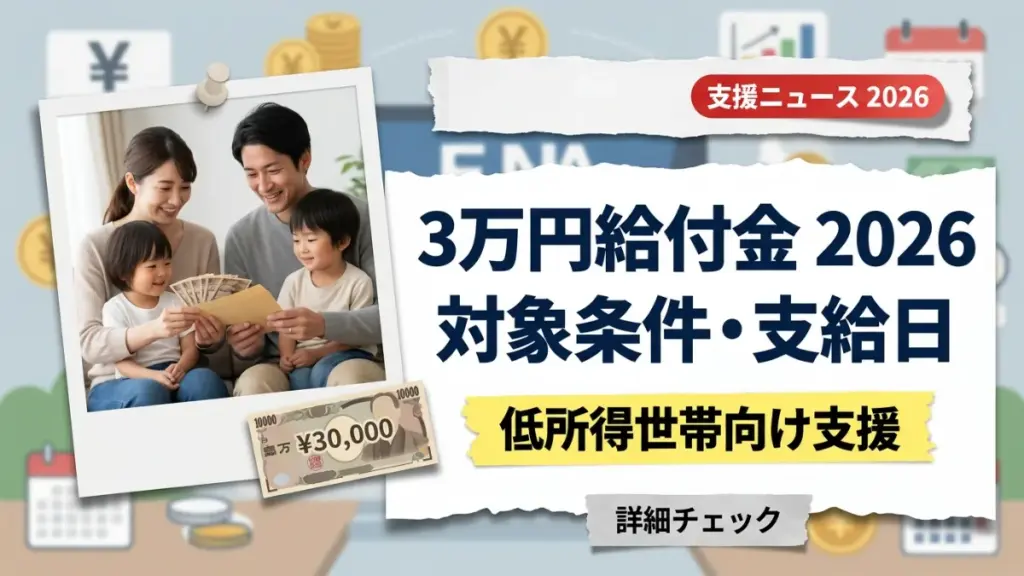3万円インフレ対策給付金2026｜対象条件・支給日・低所得世帯支援ガイド