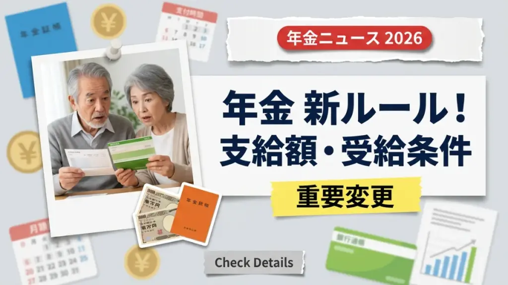 【2026年最新】年金制度の新ルール！支給額と受給条件の重要変更を解説