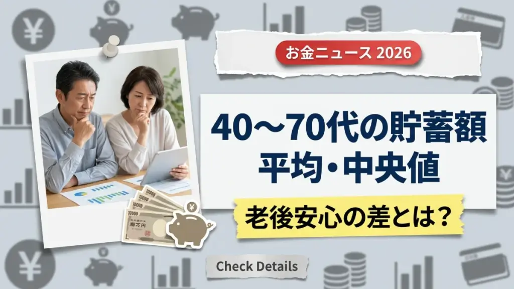 【40～70歳代の平均貯蓄額】世帯別に中央値もチェック｜「老後が不安な人」と「安心な人」の違いとは？資産形成のヒントを解説